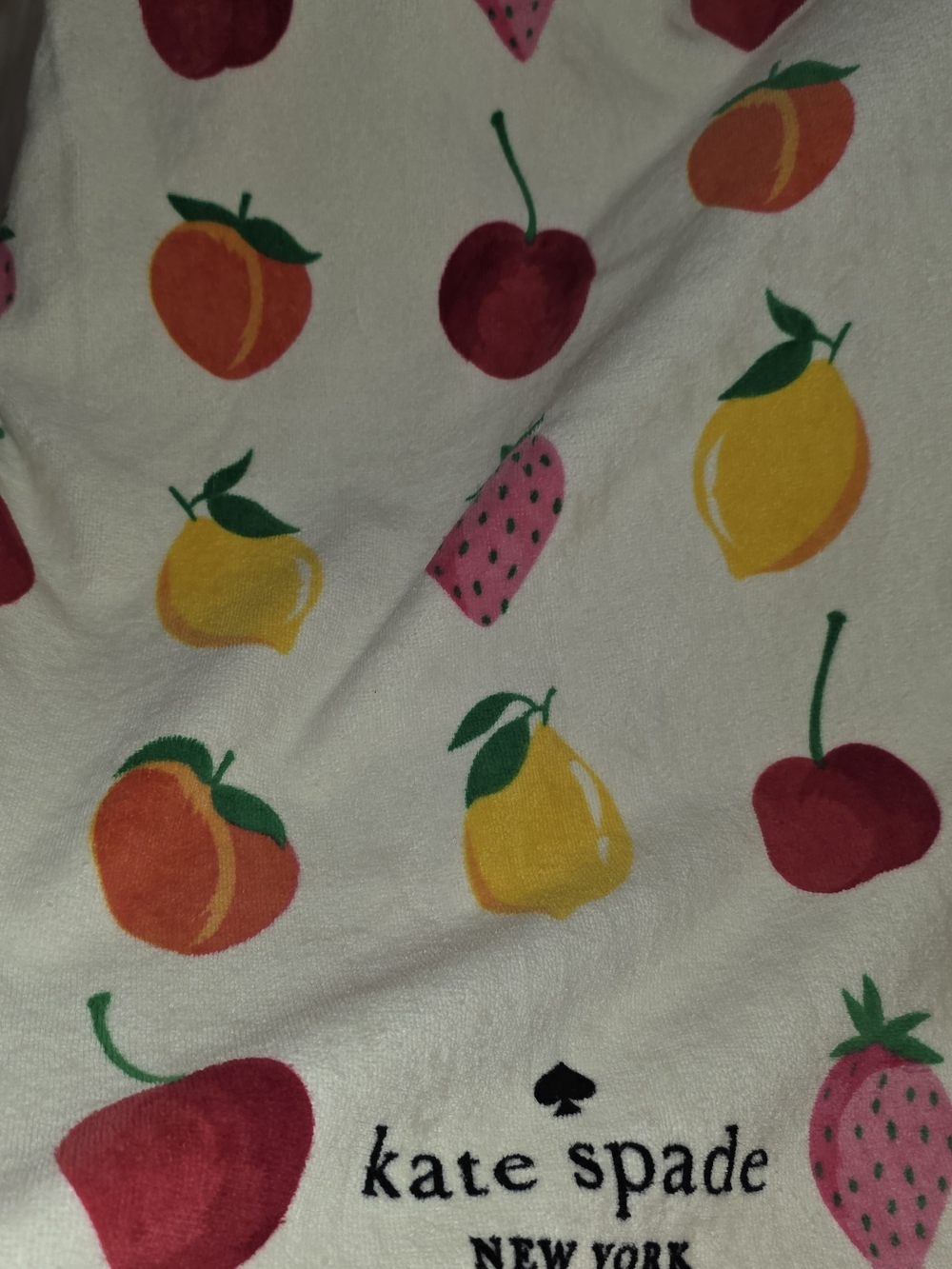 kate spade Pink & White Fruit Print Beach Towel